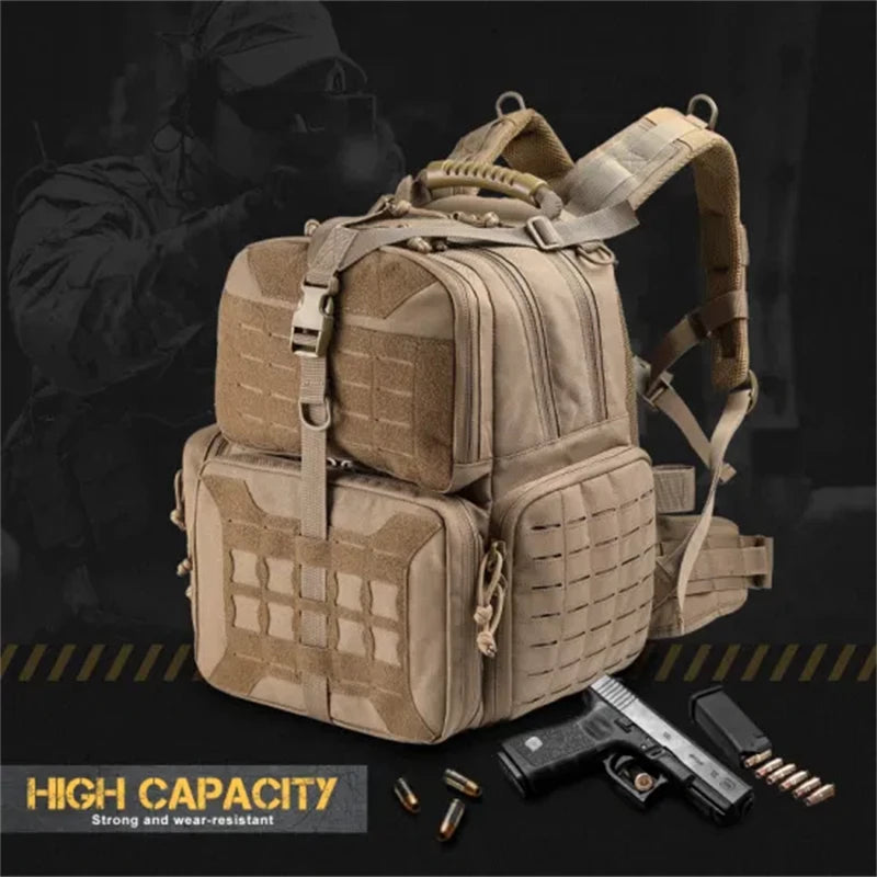 OPERATOR Tactical Range Backpack w/ Pistol Cases (Tan)