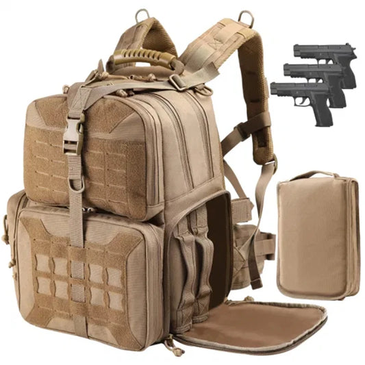 OPERATOR Tactical Range Backpack w/ Pistol Cases (Tan)